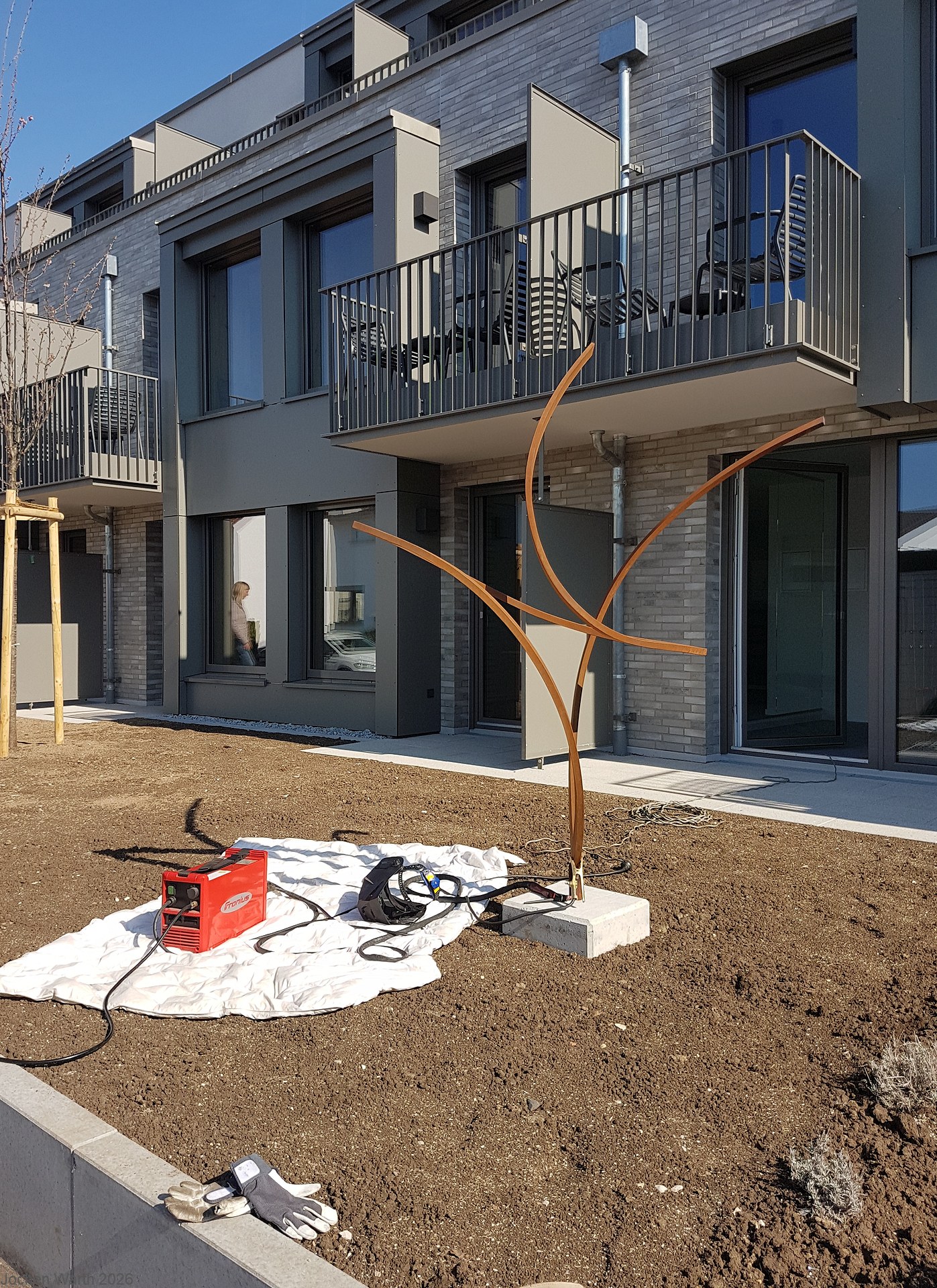 Letzte Schweißarbeiten im Freien