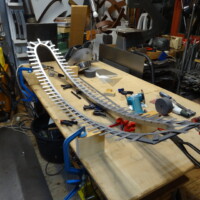 Blick in die Werkstatt von Jochen Warth: Arbeit einer neuen Skulptur 10/2020 Foto zum Arbeitsfortschritt