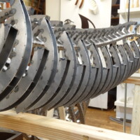 Blick in die Werkstatt von Jochen Warth: Arbeit einer neuen Skulptur 10/2020 Foto zum Arbeitsfortschritt