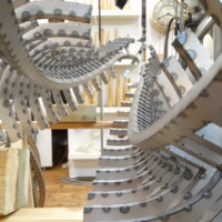 Blick in die Werkstatt von Jochen Warth: Arbeit einer neuen Skulptur 10/2020 Foto zum Arbeitsfortschritt