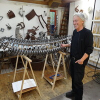 Blick in die Werkstatt von Jochen Warth: Arbeit einer neuen Skulptur 10/2020 Foto zum Arbeitsfortschritt