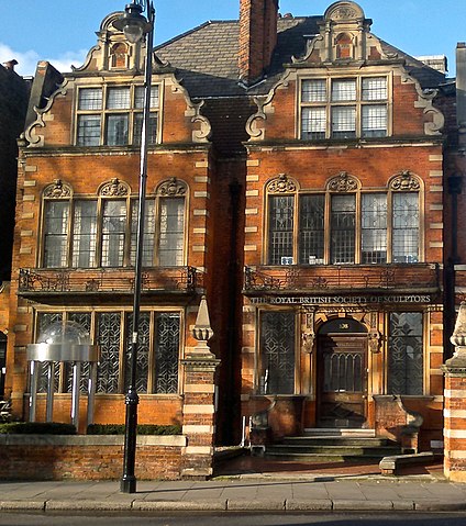 Photo of the headquarters of the Royal Society of Sculptors at 108 Old Brompton Road, London